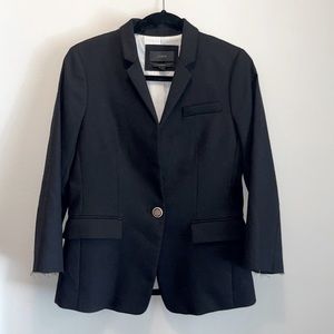 J.Crew Solid Black Fitted Wool Blend Regent Blazer Business Office Classic 6